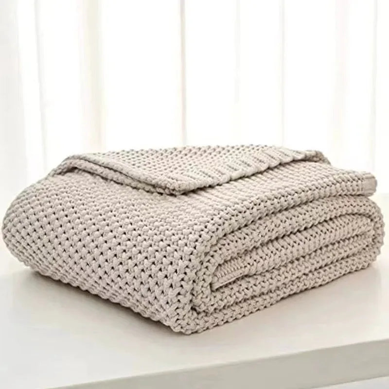 Nordic Tassel Knit Throw