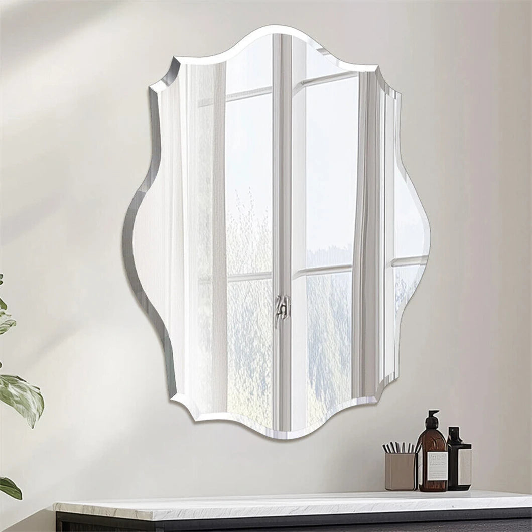 Scallop Frameless Oval Mirror