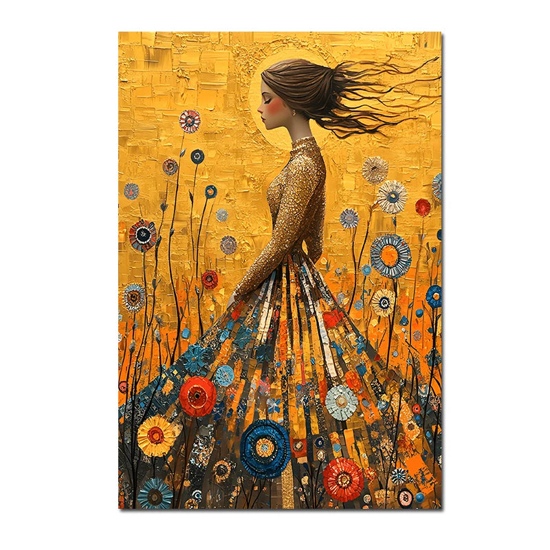 Golden Dress Canvas Painting