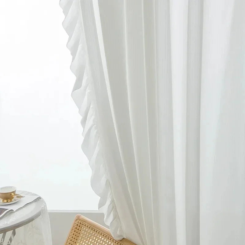 Vintage Ruffle Tulle Curtains